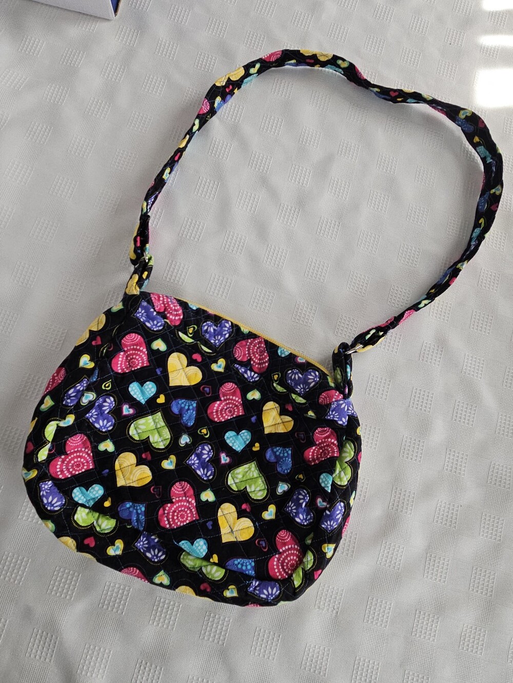 Like New Never Worn Quilted Heart-Print Crossbody Bag
